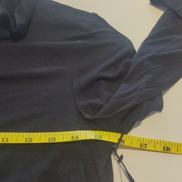 Dex Black Ruched Stretch Long Sleeve Top - Size M NWT - Picture 7 of 7